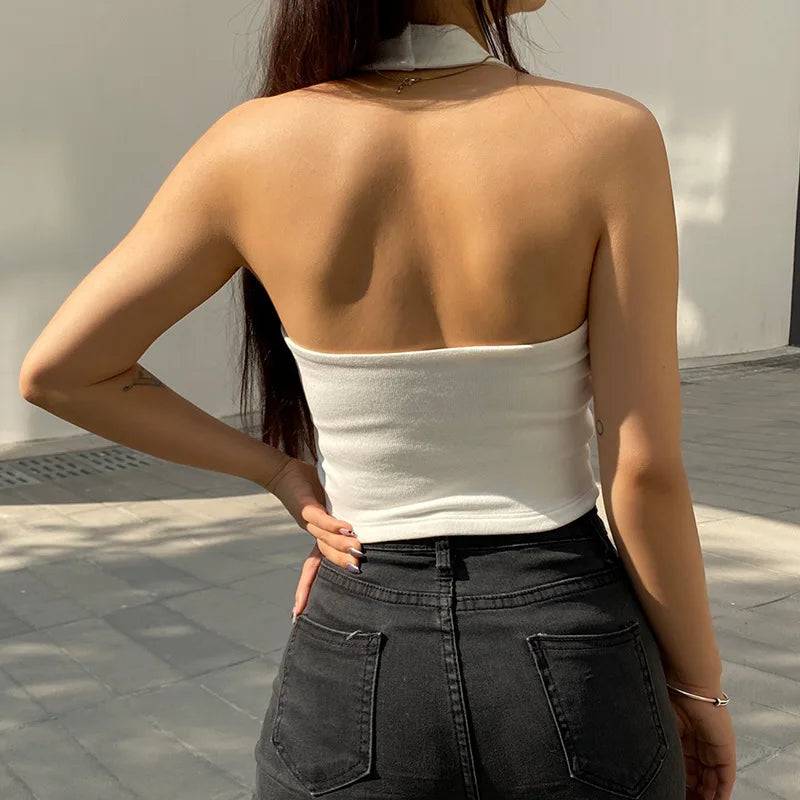 Solid Twist Front Sleeveless T-Shirt