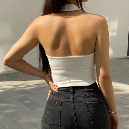 Solid Twist Front Sleeveless T-Shirt
